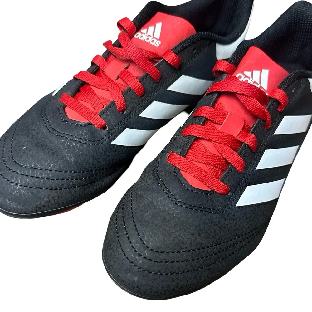 Adidas Goletto Boys VI Firm Ground Soccer Cleats Size 4 Black Red